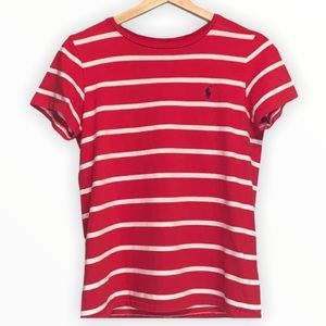 Polo Red Striped Crewneck Top